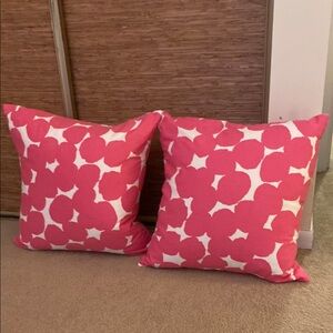 Kate Spade Pink and White Geometric Accent Pillows